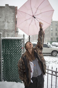 Young woman in the snow