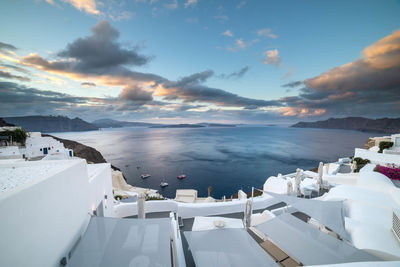 Panoramic view of sea against sky, oia santorini 