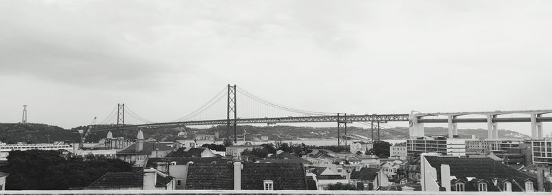 View of suspension bridge against sky