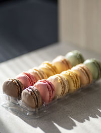 Close-up of eggs on table