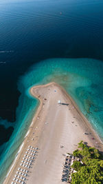 High angle view of beach