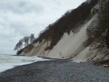 Scenic view of snow covered landscape against sky