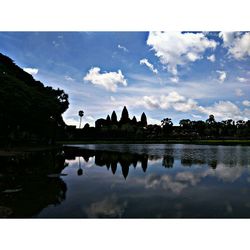 Reflection of built structure in water