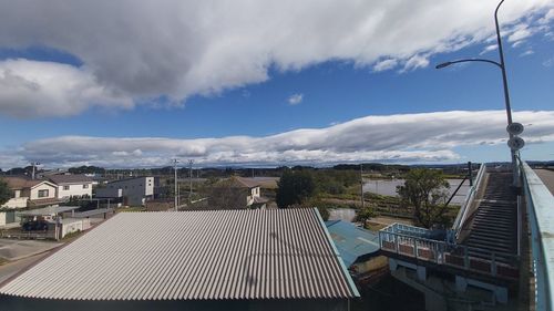 High angle view of townscape against sky