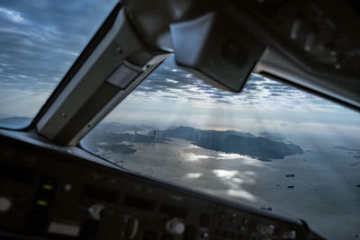 Cropped image of airplane wing