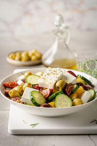 Close-up of food in plate on table