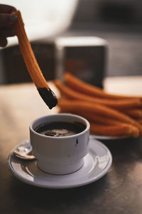 Close-up of coffee on table