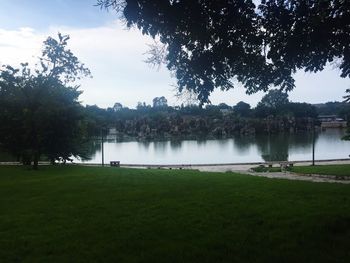 View of lake with trees in background