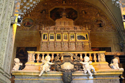 Low angle view of statue of temple