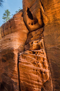 Low angle view of rock formation