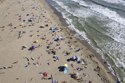 High angle view of beach