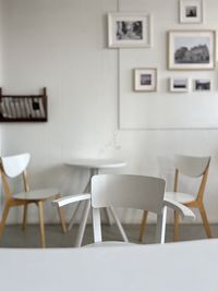 Empty chairs and table at home