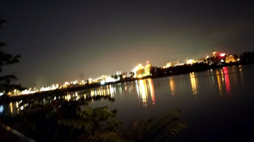 Illuminated city at night