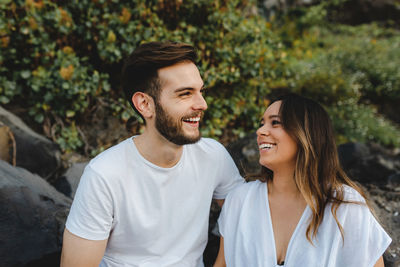 Portrait of smiling young couple