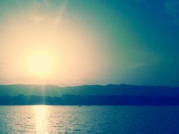 Scenic view of sunset over sea