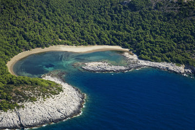Bay with the sandy beach on mljet island, croatia
