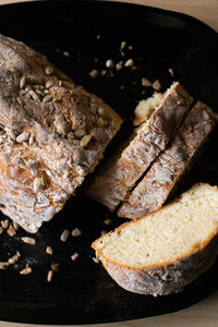 Close-up of bread in plate