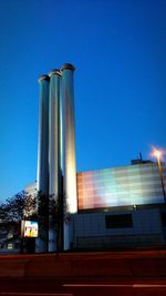 Low angle view of built structure against blue sky