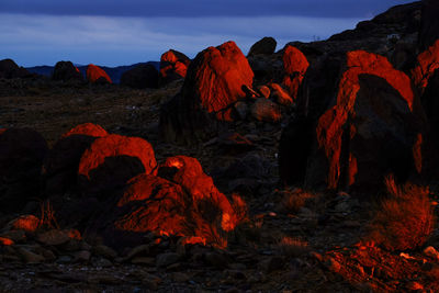 Scenic view of rock formation against sky