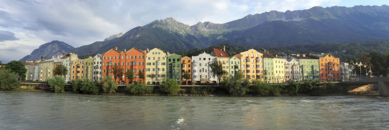 Innsbruck, panorama of the mariahilf embankment