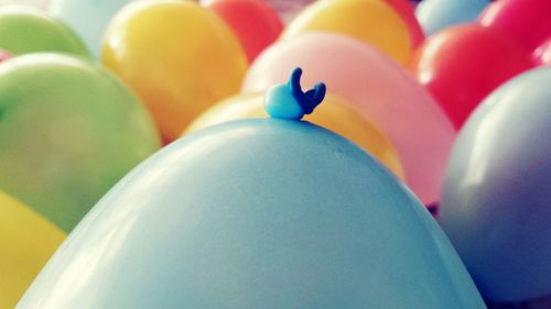 Low angle view of colorful balloons