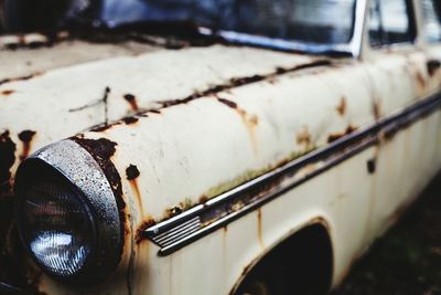 Close-up of cropped car