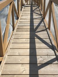 High angle view of footbridge on footpath