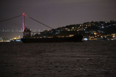 Illuminated cityscape at night