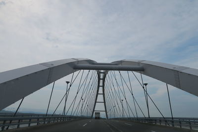 Low angle view of bridge against sky