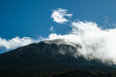 Low angle view of mountain against sky