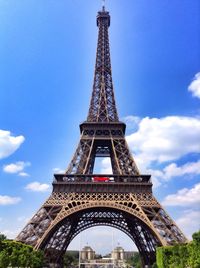 Low angle view of eiffel tower