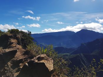 Scenic view of mountains against sky