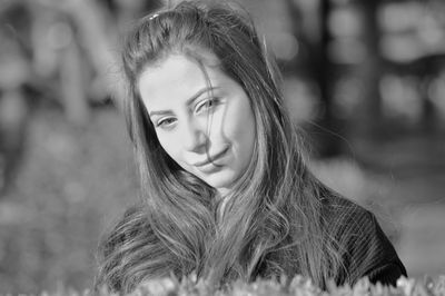 Close-up portrait of a young woman