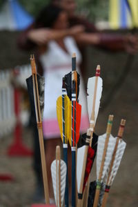 Close-up of multi colored pencils