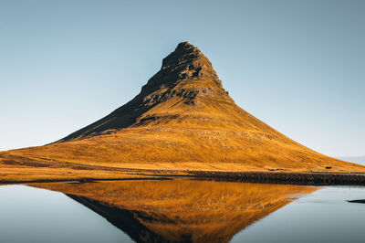 Scenic view of mountains against clear sky