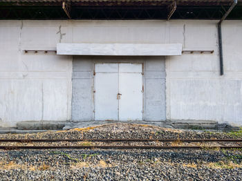 View of abandoned railroad track