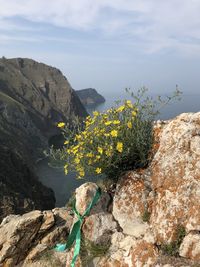 Scenic view of rocky mountains against sky