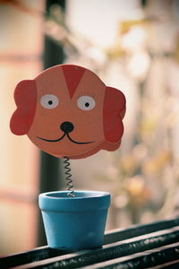 Close-up of stuffed toy on potted plant