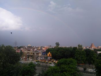 High angle view of buildings in city