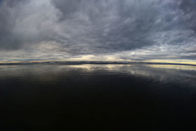 Scenic view of sea against cloudy sky