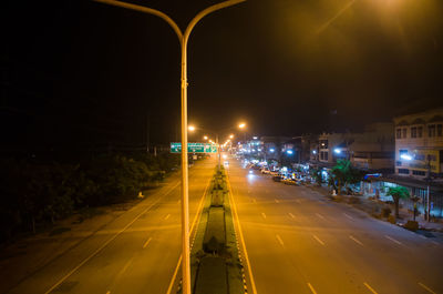 Light trails on road at night