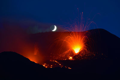 Etna eruption 2014 with explosions. sicily - italy