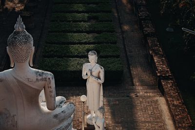 High angle view of buddha statues