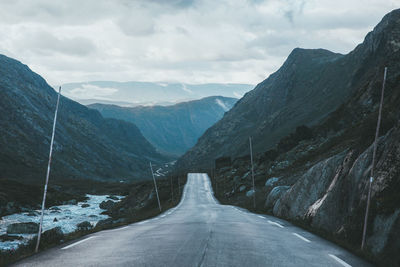 Road amidst mountains against sky