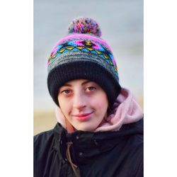 Portrait of smiling woman in park during winter