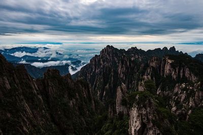 Panoramic view of landscape against sky during sunset