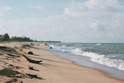 Scenic view of beach against sky