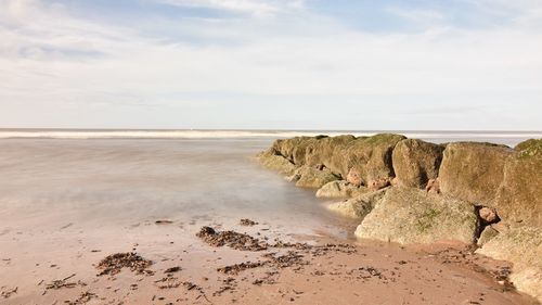 Scenic view of beach against sky