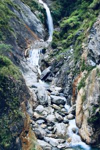 Scenic view of waterfall