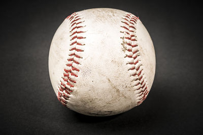 Close-up of ball against black background